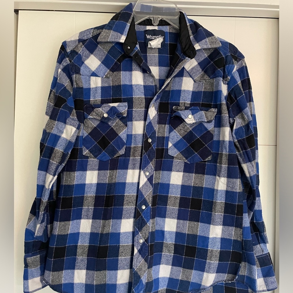 Wrangler Heavy Weight Men's Blue Plaid Shirt